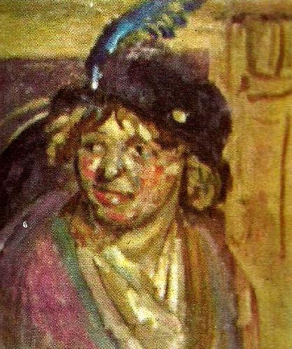 Walter Richard Sickert den bla hatten oil painting image